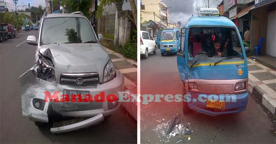 Terrios vs Mikro di Ruas Jalan Tomohon-Manado